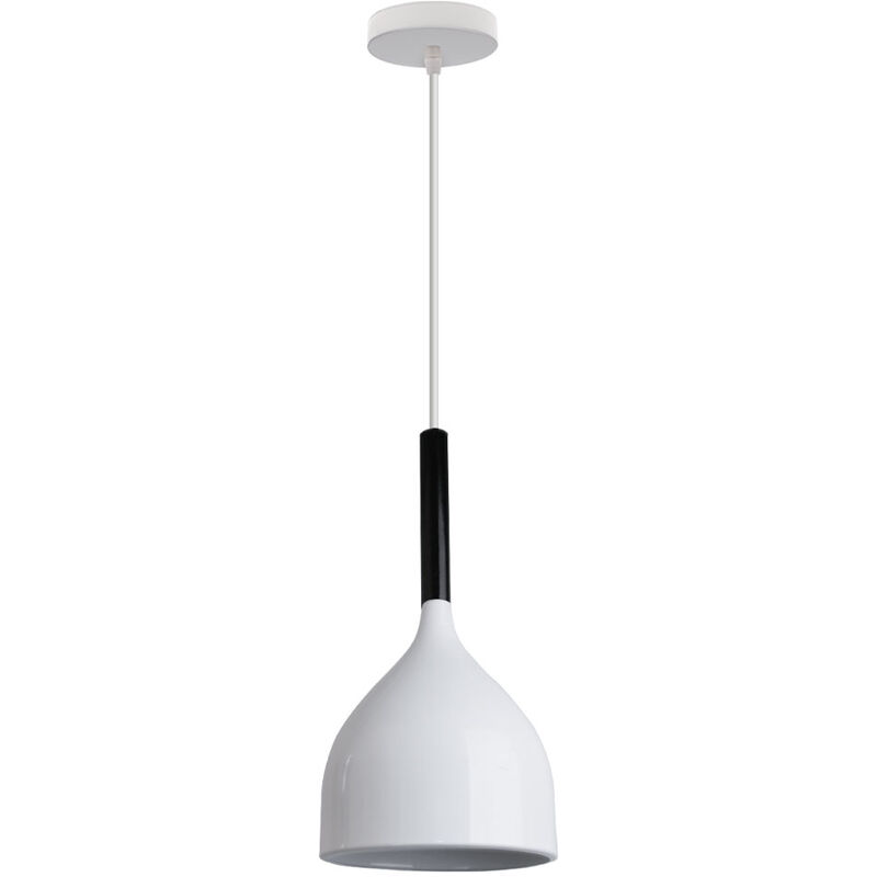 Wottes - Modern Minimalist Pendant Light Fixture Creative Metal E27 Decorative Chandelier (White) - bianco