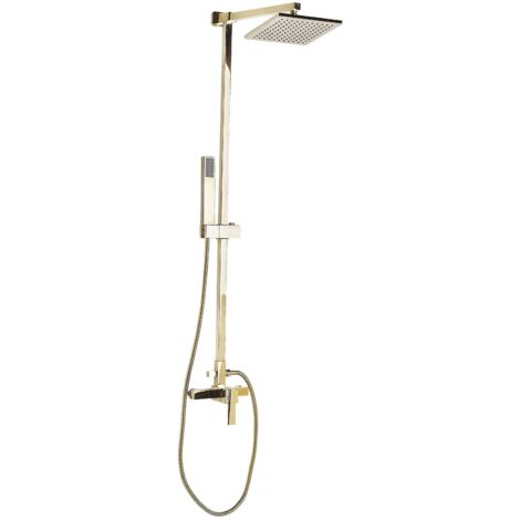 Modern Mixer Set Brass Rainfall Hand Shower Wall Mounted Gold Tagbo