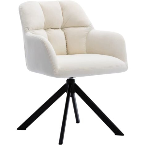 Modern Office Chair in Velvet Upholstered Swivel Computer Chair Comfty Task Chair for Home Office Bedroom, White, Wahson