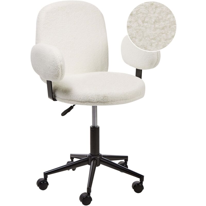 Beliani Desk Chair Moraga Boucle Off-white