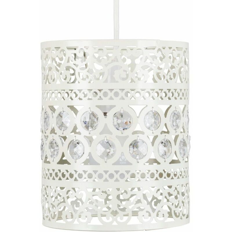 Minisun - Cream Ornate Moroccan Metal Ceiling Pendant Light Shade Lampshade
