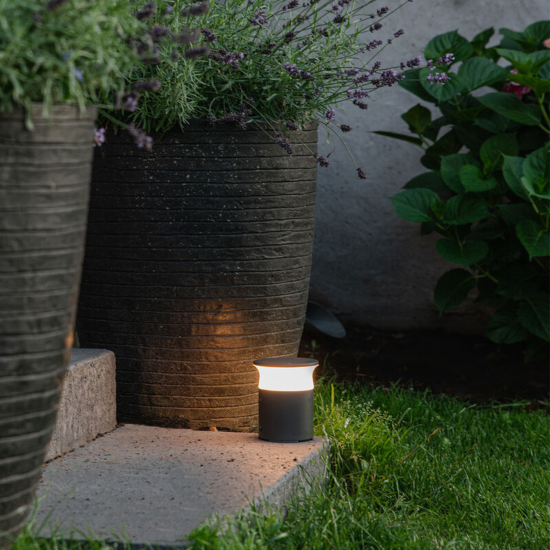 Modern Outdoor Wall Light Dark Grey 12 cm Incl. LED - Bar