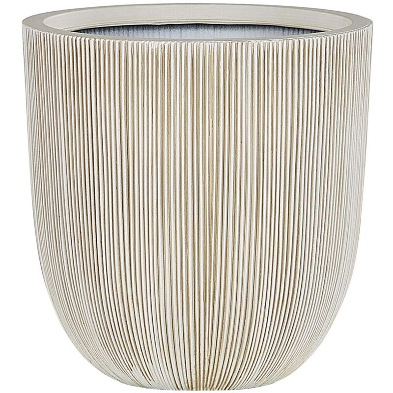 Beliani Plant Pot Chios 37 Cm Beige