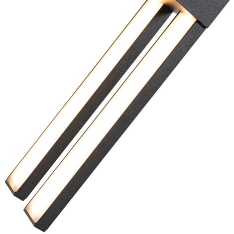 QAZQA Modern Outdoor Wall Light Black Incl. LED 2-Light IP54 - Jamal