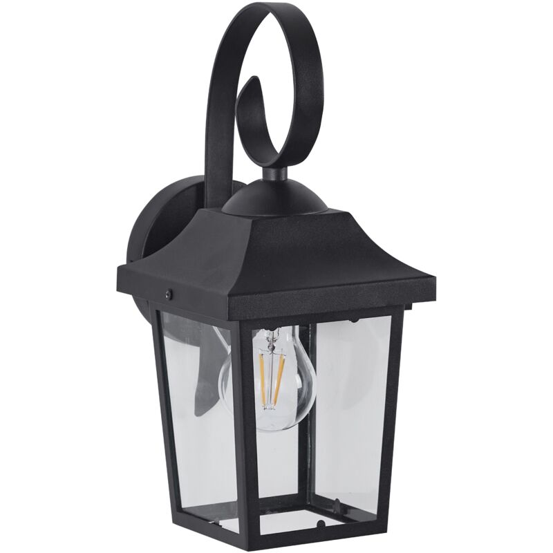Beliani Outdoor Wall Light Tangon Black, Black