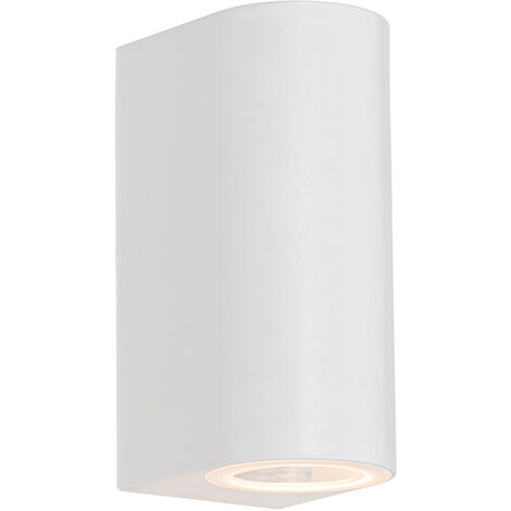 Modern Outdoor Wall Light White Plastic Oval 2-Light - Baleno