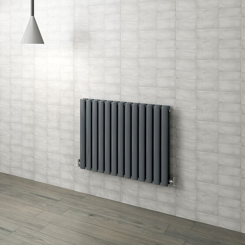 Image of Oval Column Radiator 600x767mm Anthracite Horizontal&hellip;