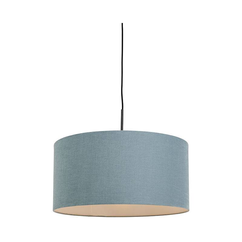 Pendant Light Black with Blue Lampshade 50 cm - Combi 1