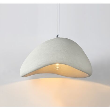 WOTTES Modern Pendant Lamp Indoor Ceiling Lamp Adjustable Hanging Lamp White Chandelier Lampshade Ø20CM