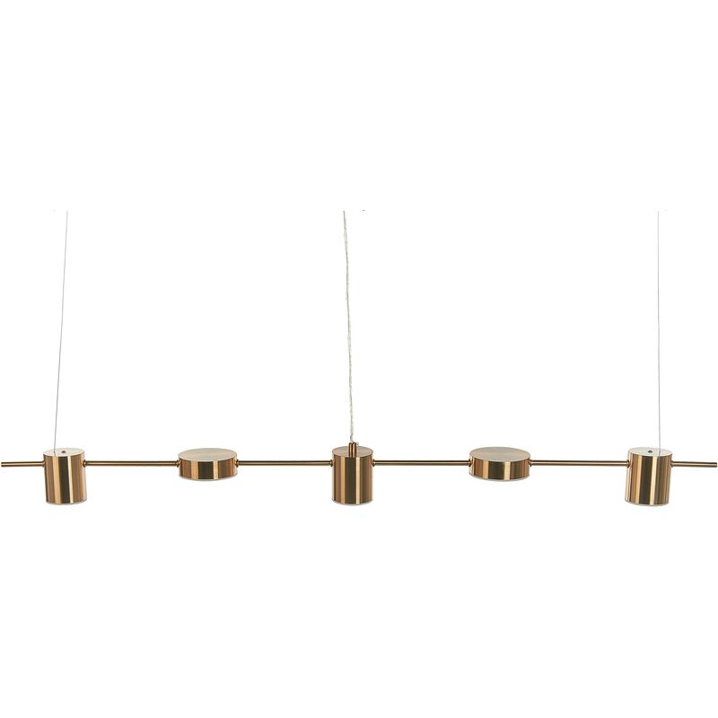 Beliani - Modern Pendant Lamp Integrated led 5 Lights Hanging Metal Brass Sestra - Brass