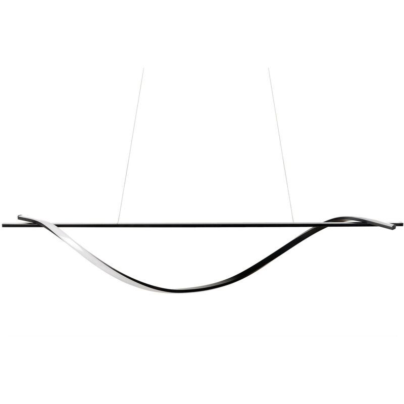 Beliani LED Pendant Lamp Bodri Metal Black, Black