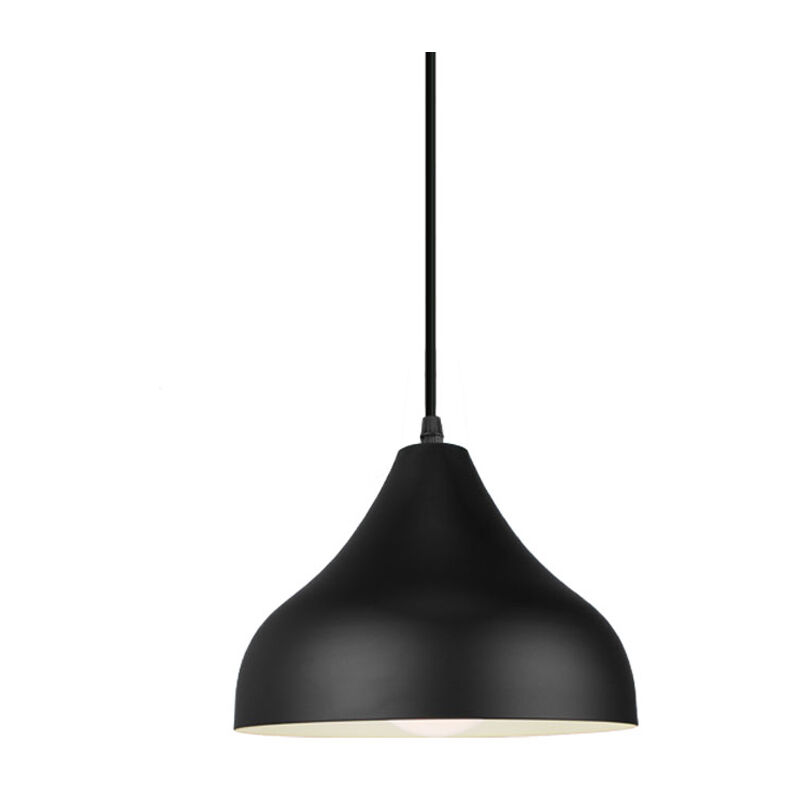 Modern Pendant Lamp Nordic Ceiling Light Retro Hanging Lamp Metal Lamp Shade for Living Room, Dining Room, Kitchen, Bedroom-(Black)