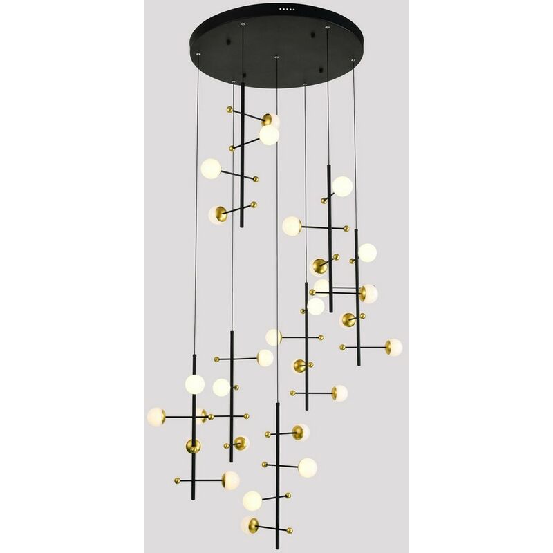 Helmond - Modern led Hanging Pendant Black, Gold, Warm White 3000K 4538lm - Italux