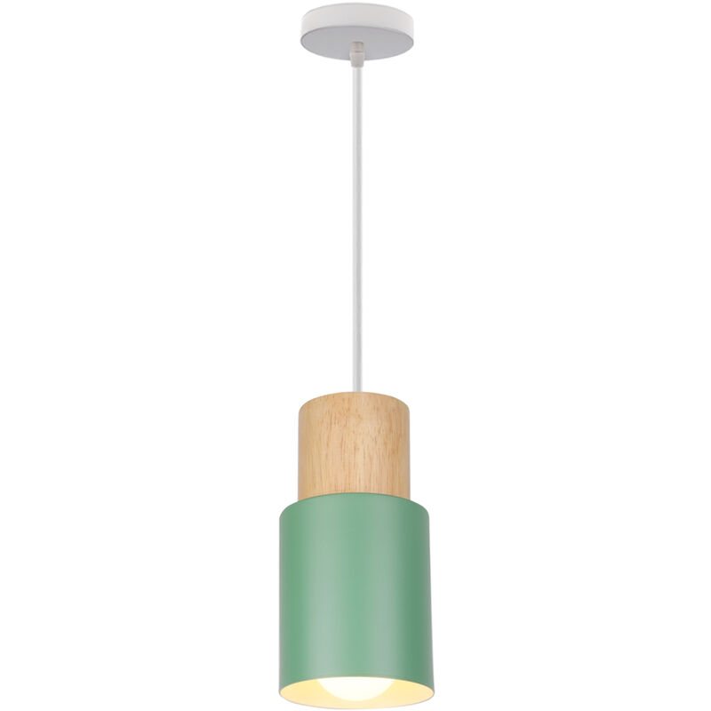 Modern Pendant Light Minimalist Hanging Light Retro Ceiling Lamp Wood Ceiling Light Vintage Pendant Lamp Green