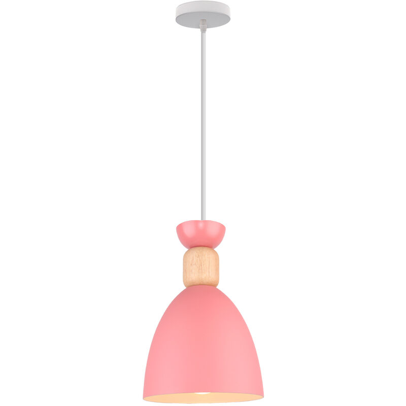 Wottes - Modern Pendant Light Wrought Iron Macaron Kitchen Restaurant Creative Chandelier (Pink) - Rosa