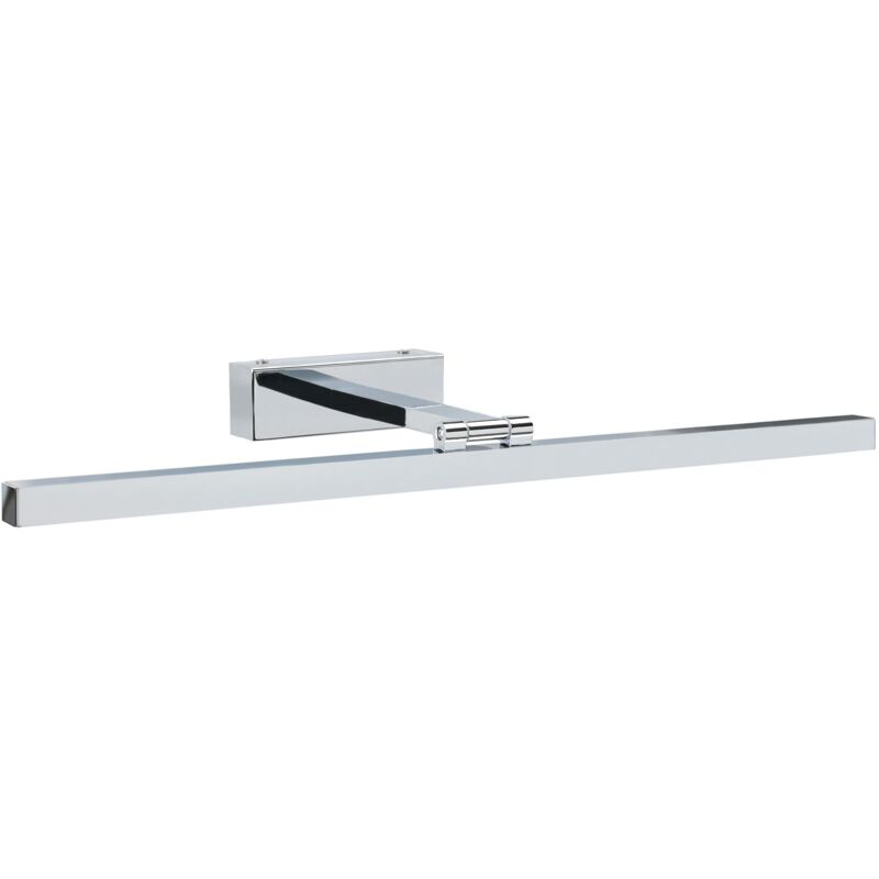 Beliani Picture and Mirror LED Light ARROS Metal Silver, Silver