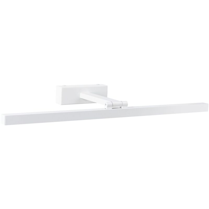 Beliani Picture and Mirror LED Light ARROS Metal White, White