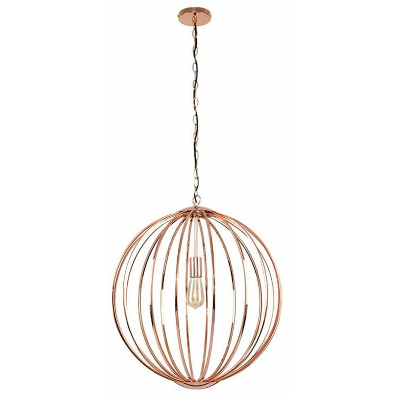 Copper Pendant Light Fitting modern polished copper basket cage design ceiling pendant light fitting 24152