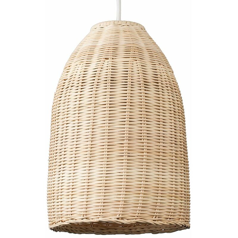 Rattan Basket Ceiling Pendant Light Shade In A Natural Wicker Finish