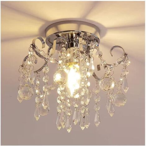 Modern recessed mini crystal ceiling light with rust finish for kitchen, dining room, bedroom