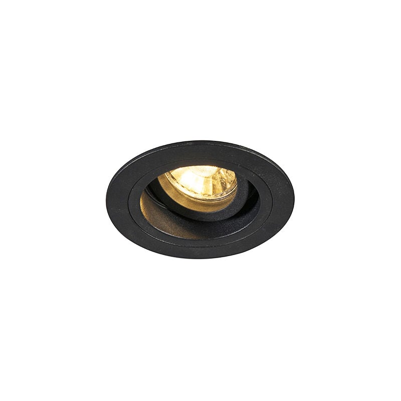 Modern Recessed Spotlight Black 9.2 cm Swivel and Tiltable - Chuck