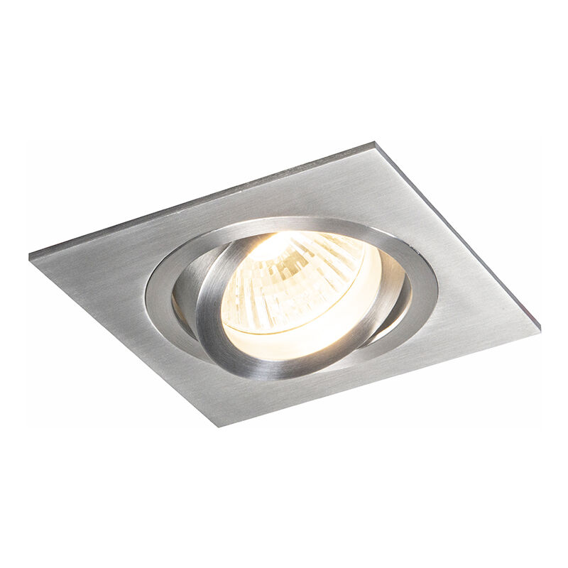 Qazqa Modern Recessed Spotlight Steel Tiltable Gu10 50mm - Lock 1