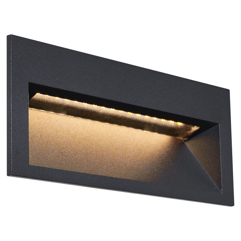 Qazqa Modern Recessed Wall Light Black 16cm Incl. Led Ip65 - Mert