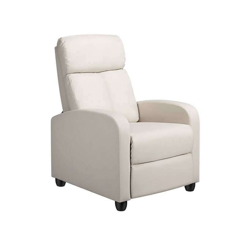 Leather Recliner Chair Adjustable Reclining Sofa - Beige - Yaheetech