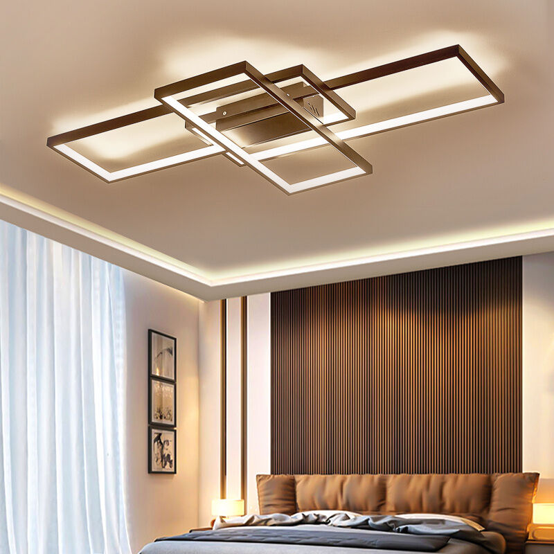 Livingandhome - Modern Rectangle led Chandelier Ceiling Light , 110CM Dimmable