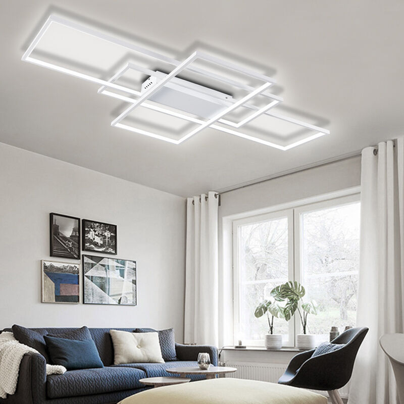Modern Rectangle LED Chandelier Ceiling Light , 110CM Dimmable
