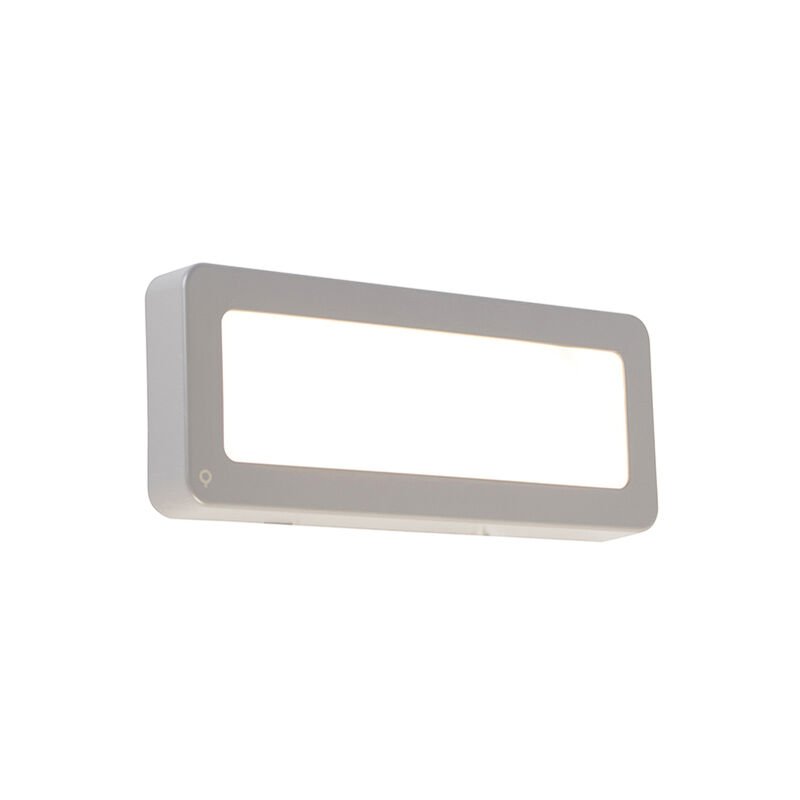 Modern Rectangle Outdoor Wall Lamp Grey incl. LED - Prim