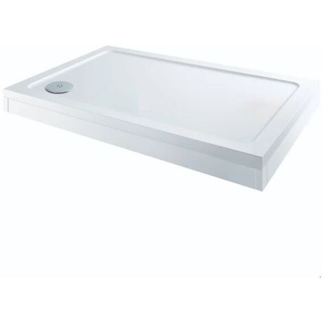 Modern Rectangle Shower Tray 1200 x 800mm Easy Plumb Slimline Lightweight White