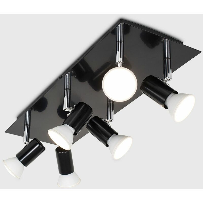 Modern Rectangular 6 Way Adjustable Ceiling Spotlight In A