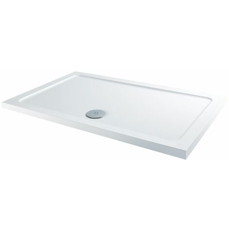 Modern Rectangle Shower Tray 900 x 700mm Low Profile Slimline Lightweight White 