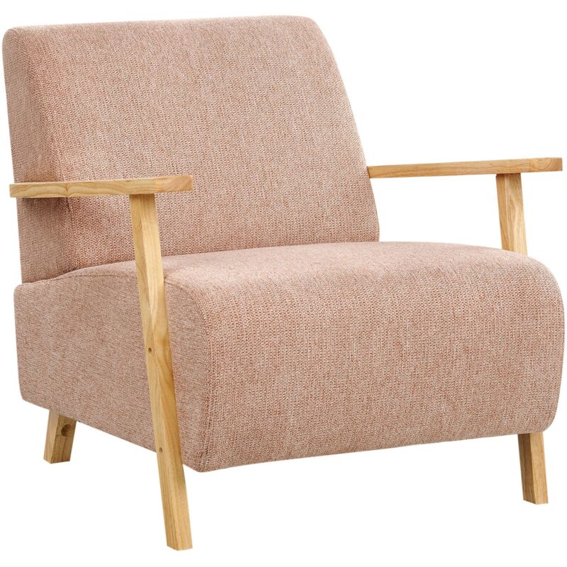 Beliani Armchair Lesja Fabric Pink
