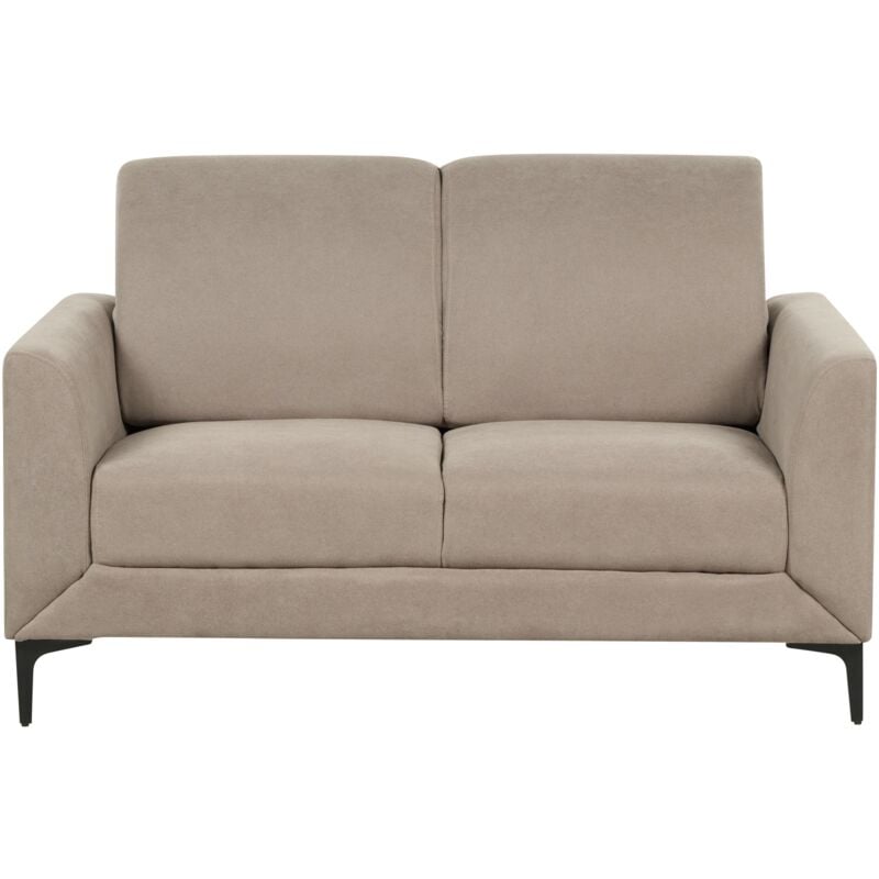 Modern Retro Upholstered 2 Seater Sofa Loveseat Polyester Fabric Taupe Fenes