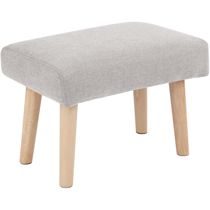 Beliani Footstool Takoma Ii Fabric Light Grey