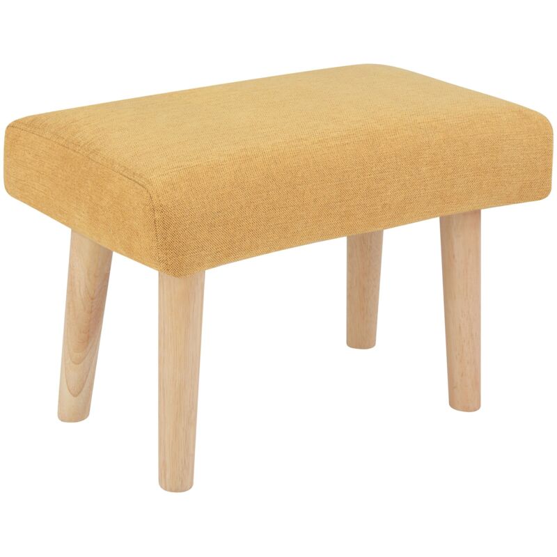 Beliani Footstool Takoma Ii Fabric Yellow