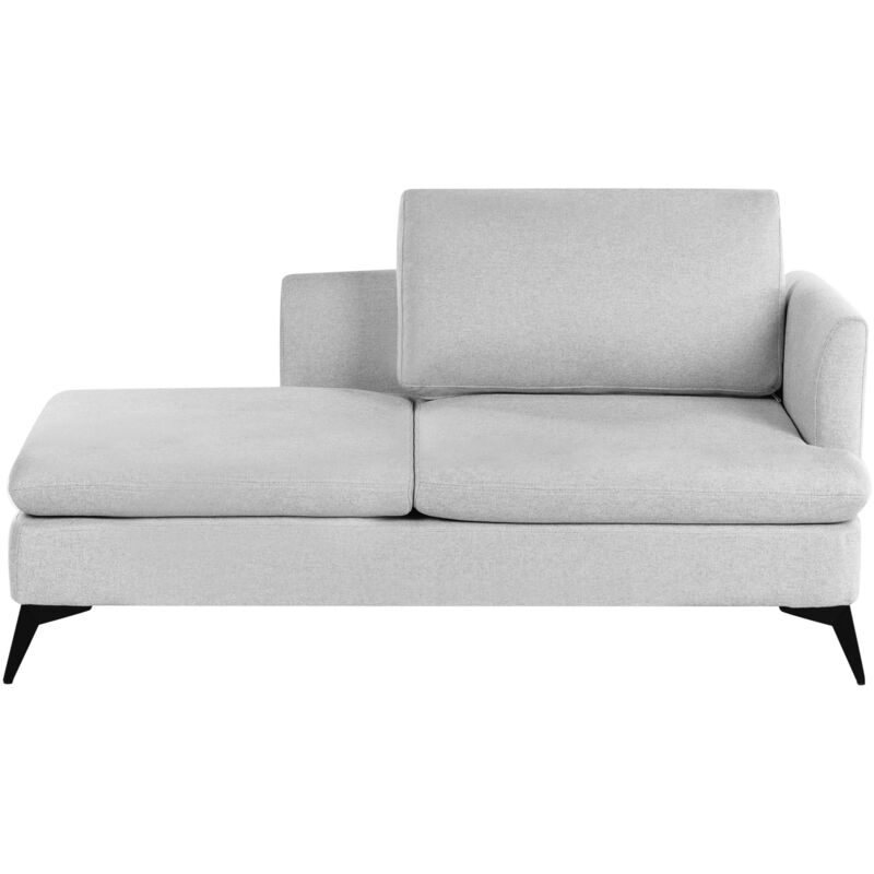 Beliani - Modern Right Hand Chaise Lounge Polyester Fabric Upholstery With Cushion Metal Legs Light Grey Sievoz
