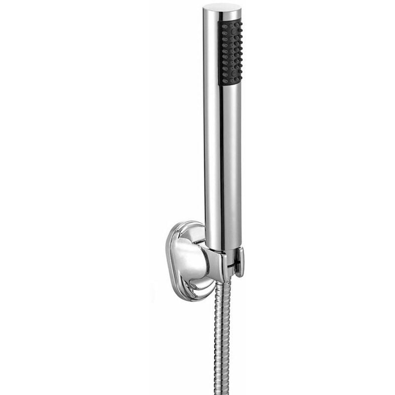 Modern Round Chrome Finish Shower Head With Hose & Wall Mounted Holder
