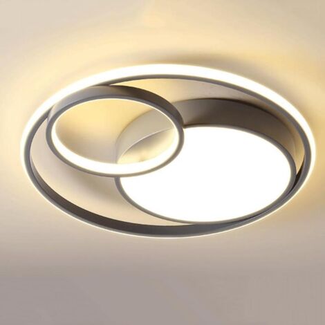 Modern round LED ceiling light, grey, dimmable with 3 colors, for kitchen island, bar, restaurant