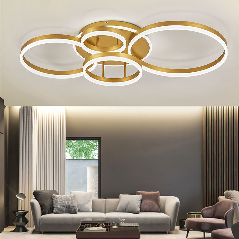 Modern Round led Chandelier Ceiling Light , 5 Circle Cool White