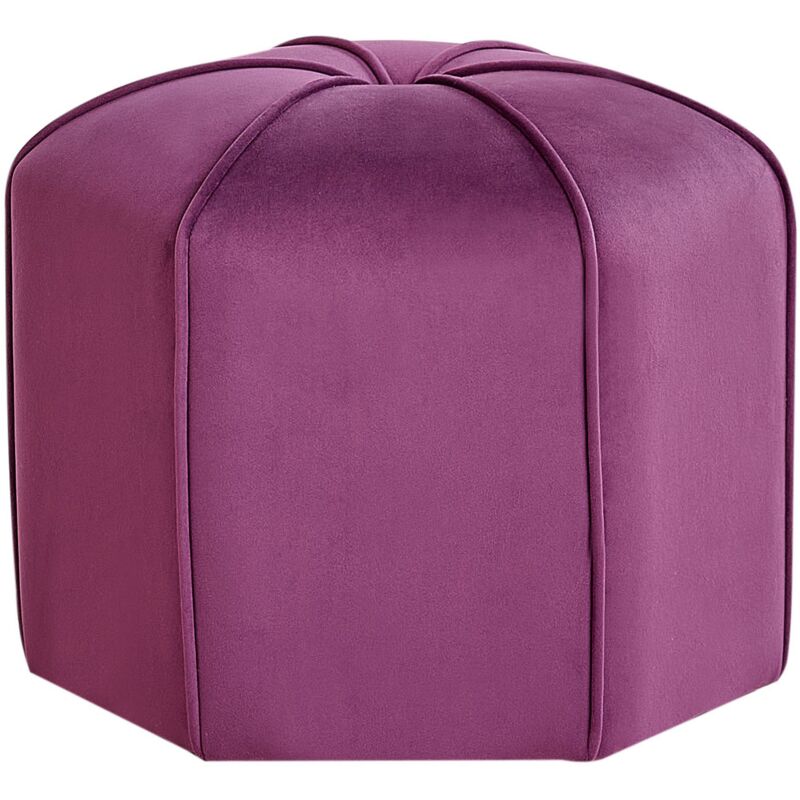 Beliani - Modern Round Pouffe Footstool Accent Velvet Fabric Bedroom Living Room Purple Wishek