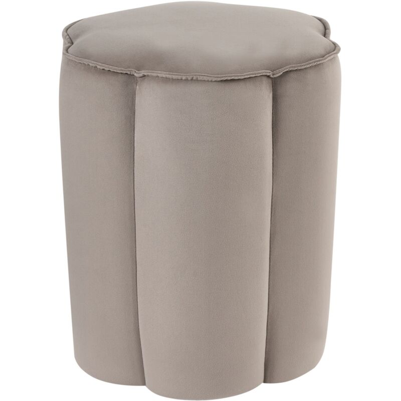 Beliani - Modern Round Pouffe Footstool Accent Velvet Fabric Bedroom Living Room Taupe Tappen