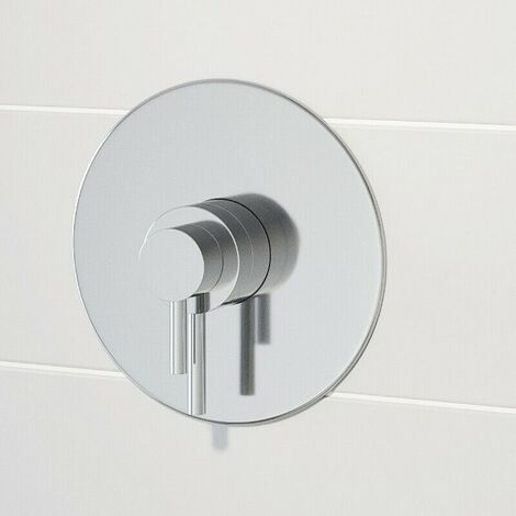 Modern Round Shower Valve Thermostatic Concentric Concealed Chrome Bathroom - Silver