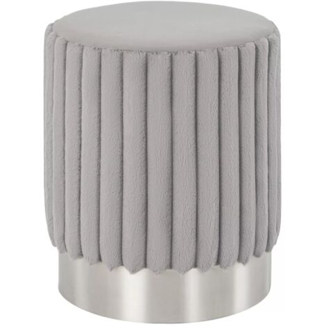 Modern Round Velvet Ottoman Bedroom Upholstered Footrest Stool