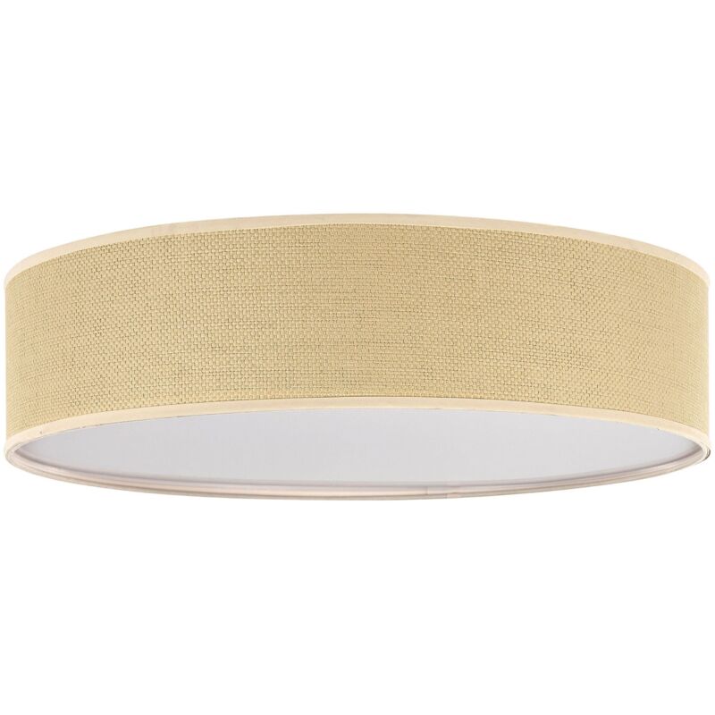 Modern Round Wicker Ceiling Light Lamp Flush Mount Drum Shade Wicker Paper Natural Magno