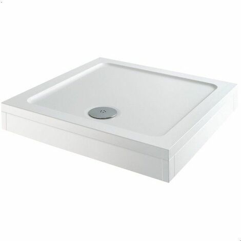 Modern Square Shower Tray 800 x 800mm Easy Plumb Slimline Lightweight White