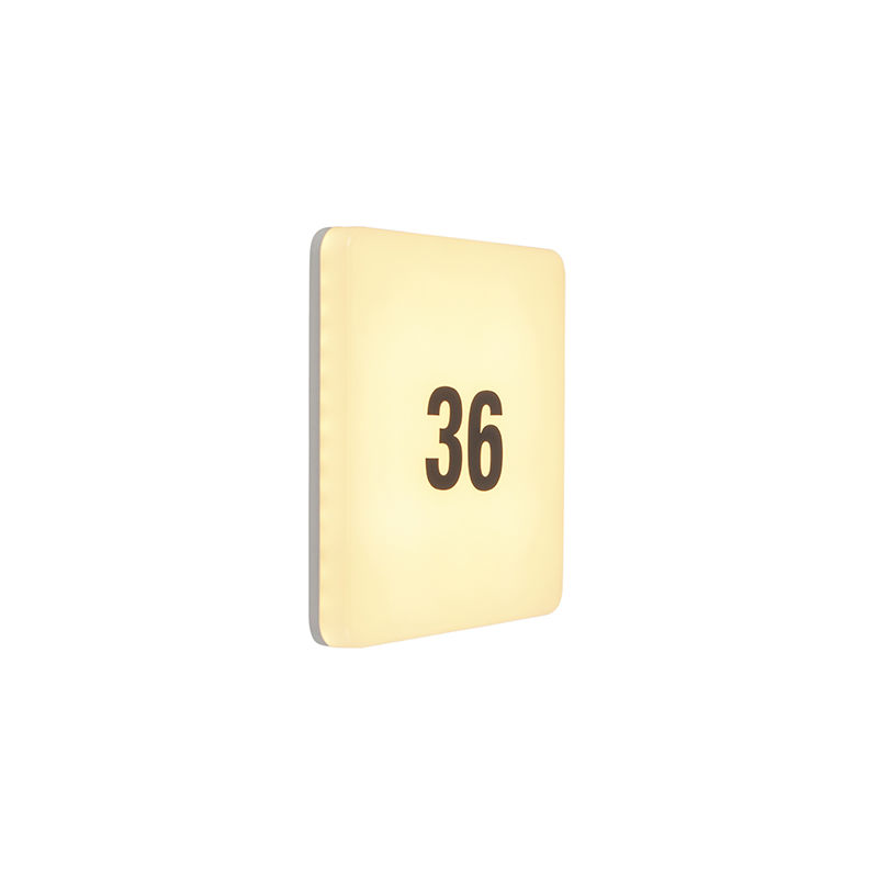 Modern square wall lamp incl. LED with number sticker sheet - Plater