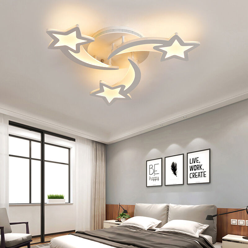 Modern Star led Chandelier Ceiling Light , 3 Head Dimmable